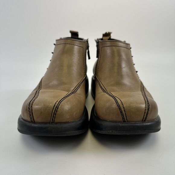 Dansko Vintage Platform Bootie Brown Tan Leather Laces Side Zip Womens 37 US 6.5 - Picture 3 of 14